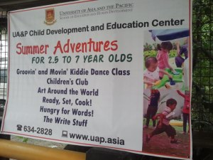 tarpaulin with Ria on it