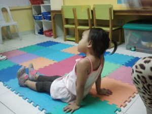 Sitting like she's just home