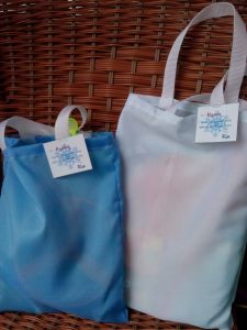 Loot bags for girls and boys with thank you cards
